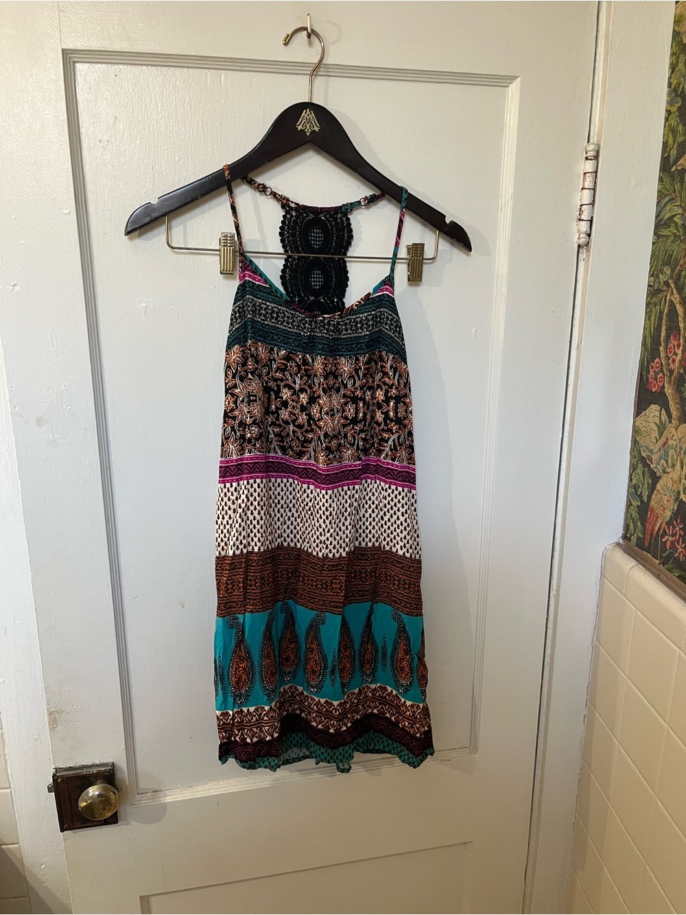 Xhilaration Boho Tiered Medallion Summer Dress Small EUC